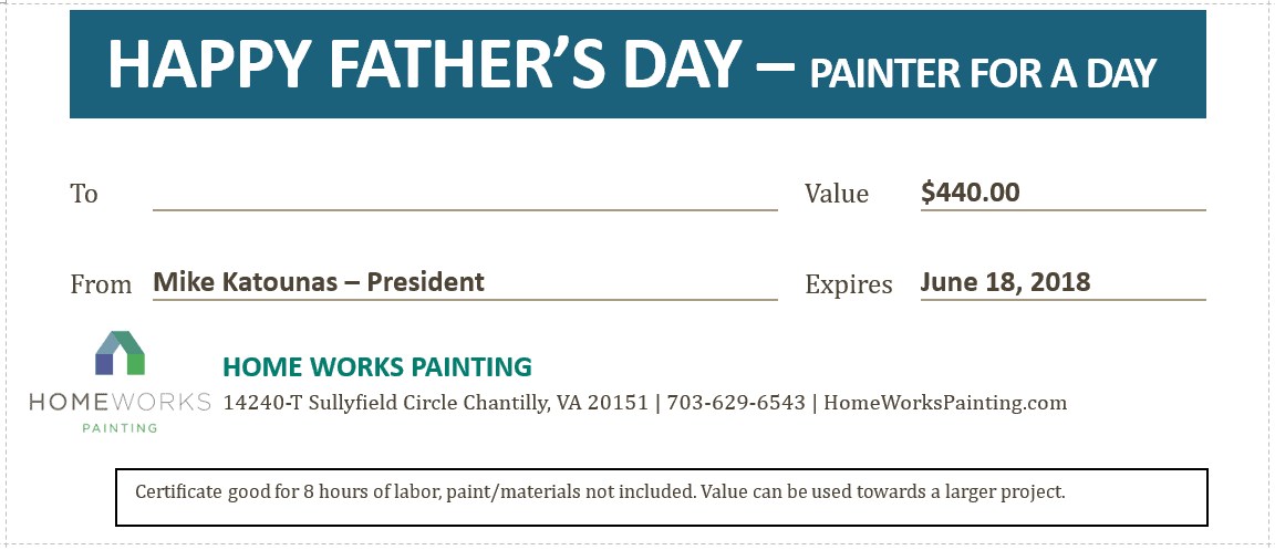 Father's Day Gift Certificate