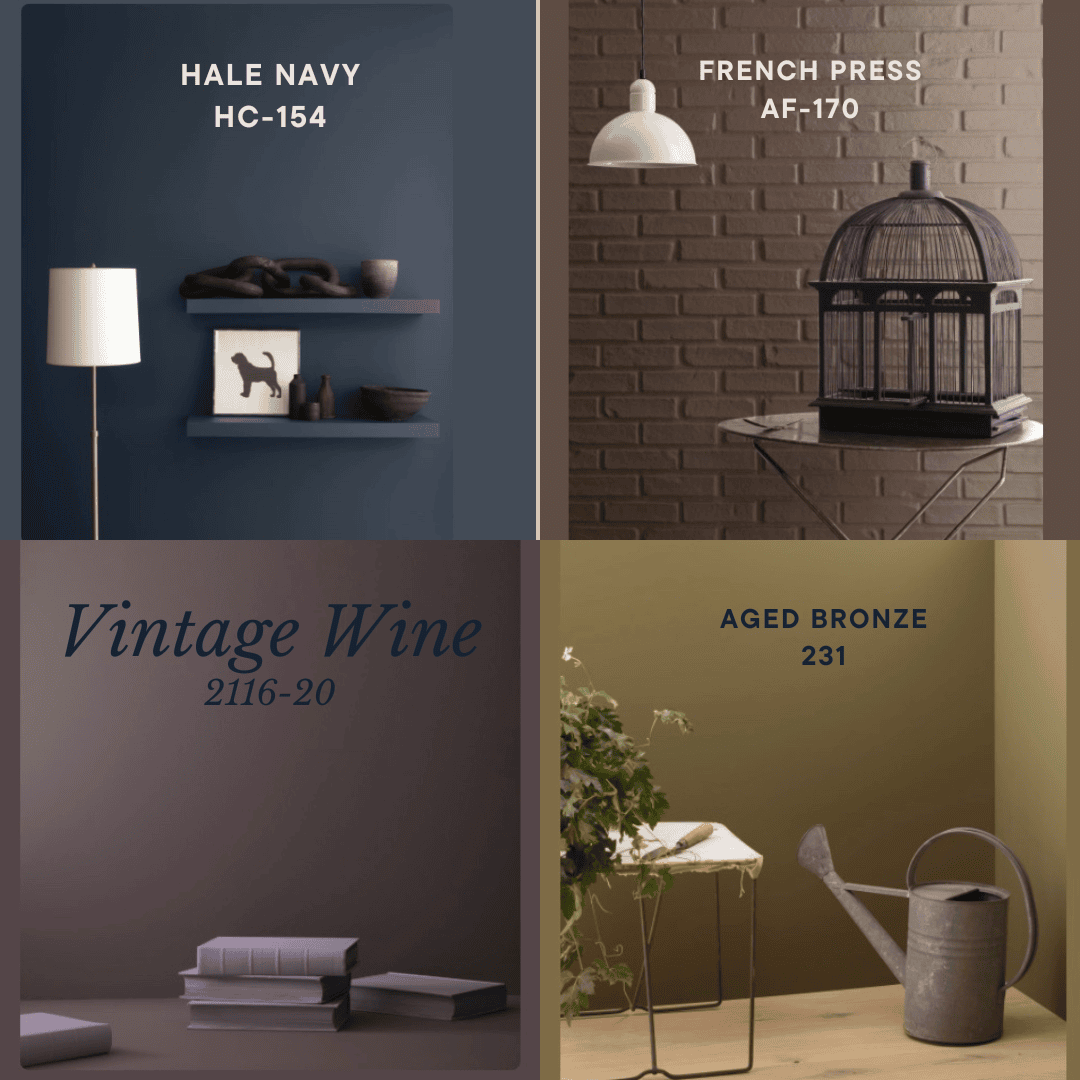 Different trending color palettes of 2025